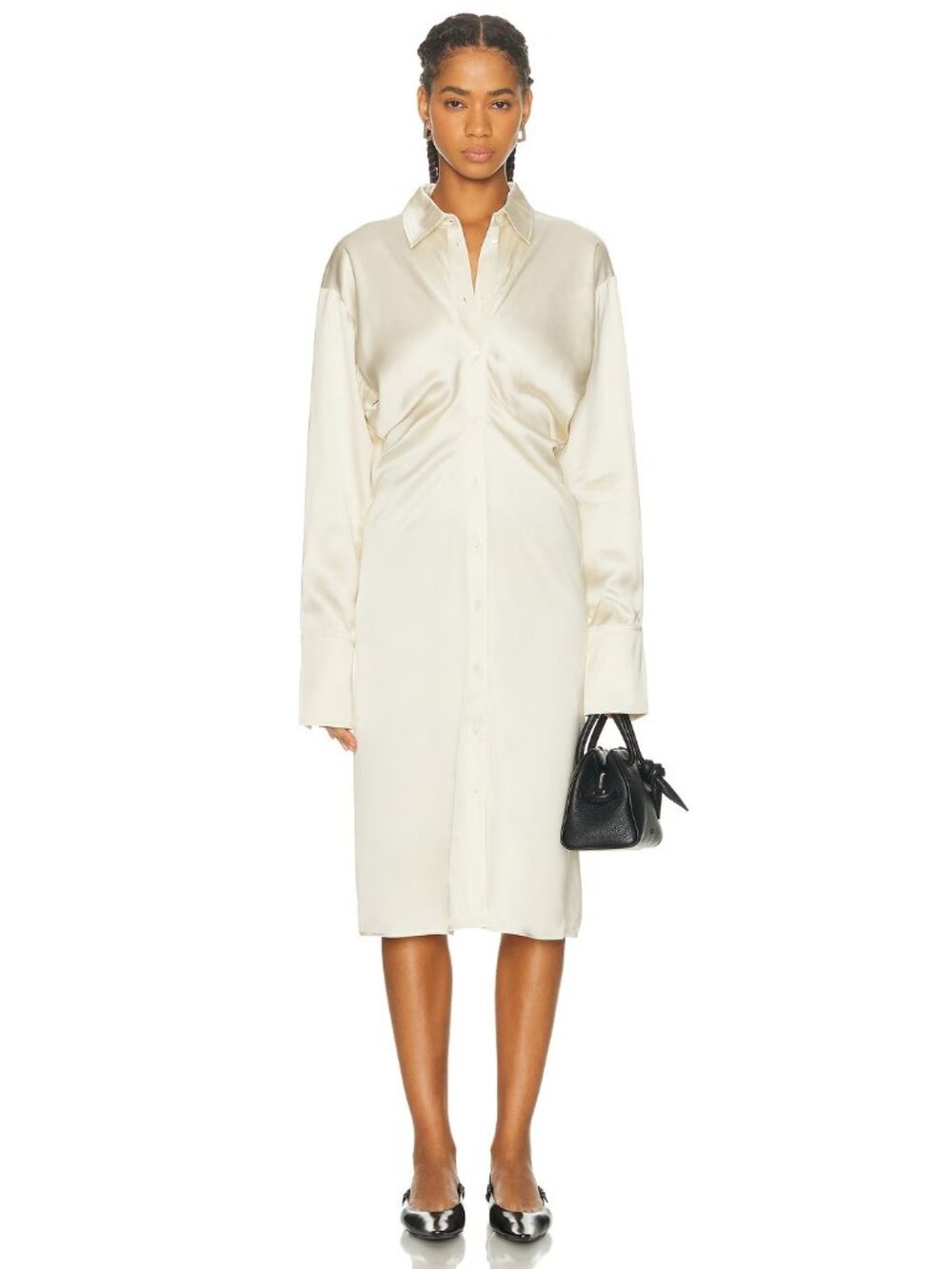 Toteme Slouch Shirtdress in Snow Ivory